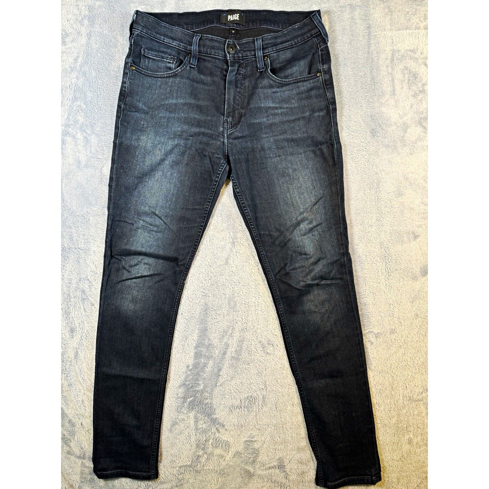 Paige Lennox Slim Fit Jeans Mens 31 Measures 33x33 Dark Navy Indigo Tint 3370-B